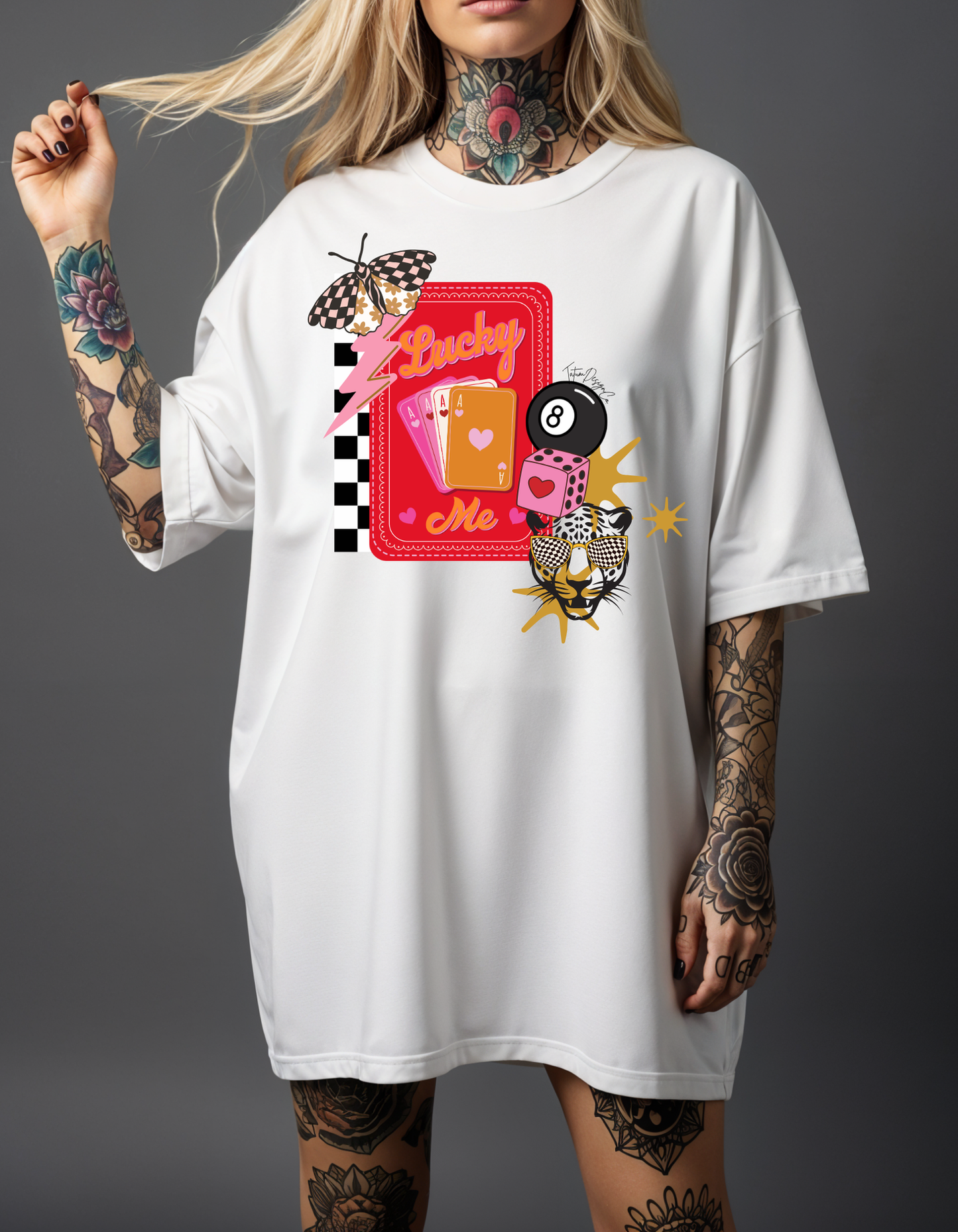 Lucky Me- Black Cat Tee