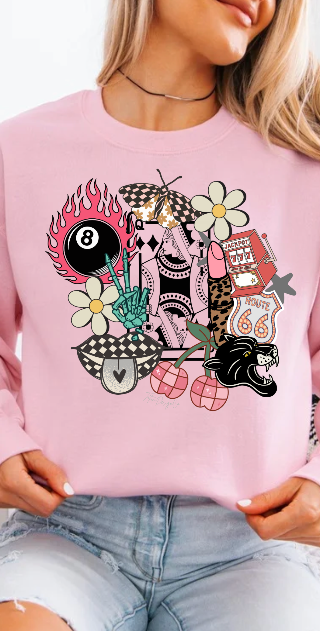 Route66 light pink crewneck