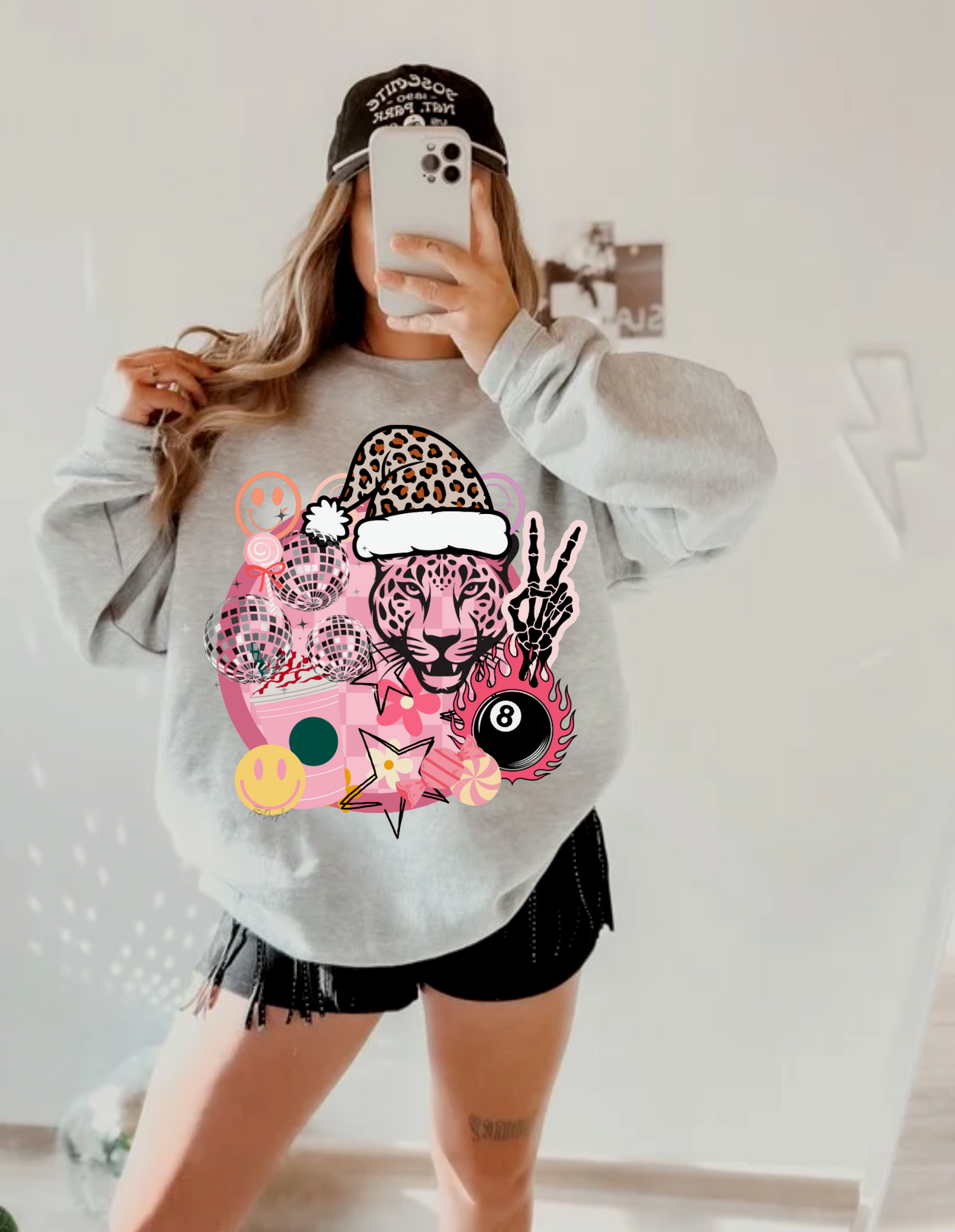 Christmas cheetah crewneck